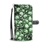 Skull Pile Wallet Phone Case - Green