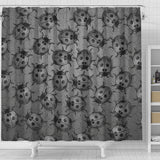 Lady Bug Swirl Shower Curtain - Gray